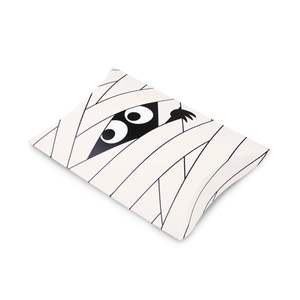 Pillow candy gift box with cute white mummy pattern and eyes for Halloween party favors