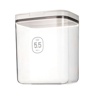 A 5.5L large capacity airtight storage container for pet food with a white flip lid