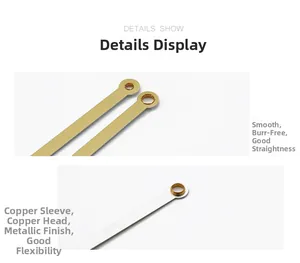 Detailed macro view of polished metal clock hands with high-precision copper connectors