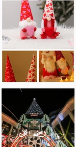 Detail of plush gnome dolls with heart hats and braids for festive Mother's Day decor