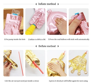 Detailed guide on how to inflate and deflate 4D aluminum balloons with clear step instructions
