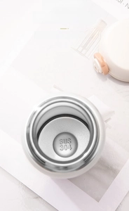Macro view of food-grade SUS 304 stainless steel interior liner for thermal bottle