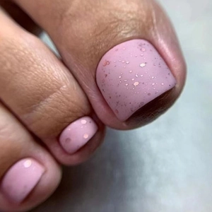Glossy Pink Press On Toenails With Sparkle Glitter And Large Sequins DIY Foot Nail Art