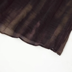 Gonna midi da donna con cintura a stampa sfumata e tessuto in chiffon a righe trasparenti