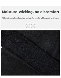 Detail of the widened sweatband on winter baseball cap with moisture-wicking fabric