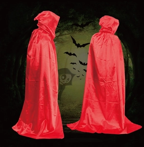 Passionate red hooded long cloak for Halloween costumes and roleplay performances