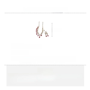Detailed size specifications for water drop tassel necklace and earring set in copper