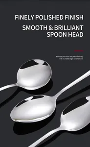 Detailed close-up of polished stainless steel spoons with smooth rounded edges and mirror finish