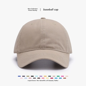 Unisex Cotton Baseball Cap Adjustable Metal Buckle Soft Top Curved Brim Outdoor Sun Protection Simple Solid Color Hat