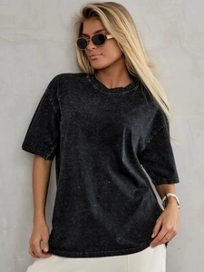 Vintage acid wash charcoal cotton t-shirt in oversized fit with a streetwear aesthetic
