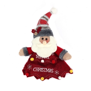Festive Santa Claus felt gift bag with Merry Christmas text for holiday decorations