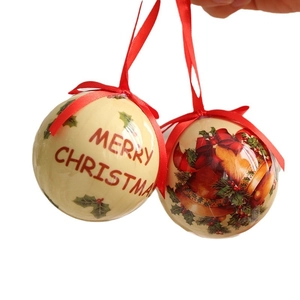 Christmas ornaments set featuring Merry Christmas text and festive bell patterns