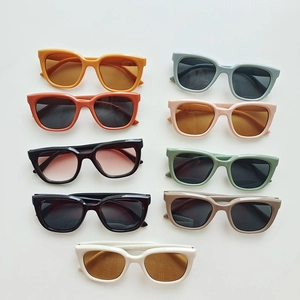 Kids Sunglasses UV400 Protection Resin Square Frame Vintage Fashion Colorful Eyewear For Girls Toddlers