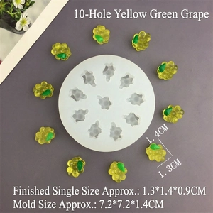 Silicone mold with 10 cavities for DIY grape resin and fondant cake decoration