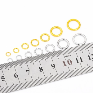 Anneaux de jonction en acier poli pour création de bijoux DIY en or et argent