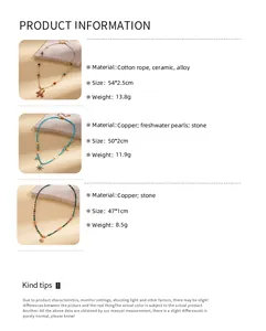Guide des tailles pour colliers de perles vintage avec perles d'eau douce et soleils