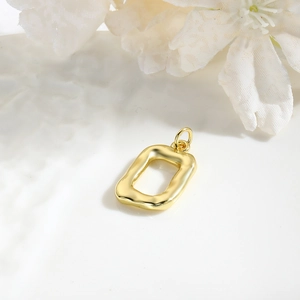 Golden square star and heart pendant with polished and matte finish for jewelry making