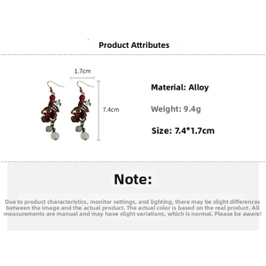 Spécifications des boucles d'oreilles ethniques à fleurs en alliage, poids de 9,4g