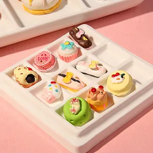 Mini Simulation Cake Dessert Breads Play Food Resin Miniature Dollhouse Ornaments DIY Cream Phone Case Materials Decoration Cute Realistic Sweets