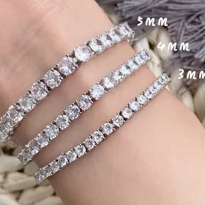 Hip Hop Iced Out Tennis Chain Βραχιόλι Κολιέ Χαλκός Με Ζιργκόν AAA Για Άνδρες Γυναίκες Κοσμήματα Bling