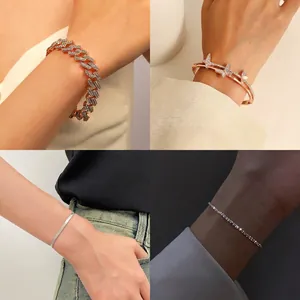 Fashion Bracelet For Women Alloy Artificial Pearl Rhinestone Heart Butterfly Snake Chain Minimalist Hip Hop Jewelry Elegant Accessory
