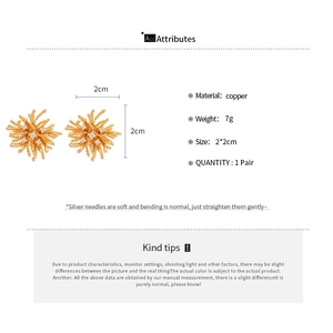 Spécifications détaillées des boucles d'oreilles zircon or 2x2cm avec tiges en argent