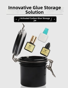 Lash glue storage container with activated carbon and stainless steel sealing buckle