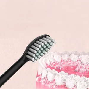 Electric toothbrush replacement head with high-frequency sonic vibration for deep cleaning