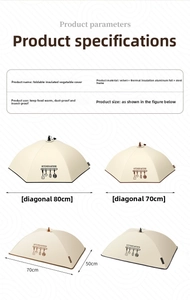 Detailed specs of velvet and aluminum foil insulated food cover with steel frame
