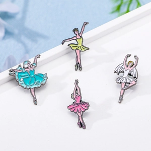 Linda Broche de Esmalte de Bailarina de Ballet Ángel para Niñas Mujeres Aleación Pintada a Mano Insignia Joyería Regalo