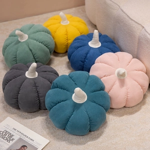 Coussins décoratifs citrouille en velours côtelé de plusieurs couleurs pour canapé