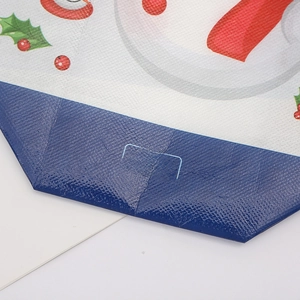 Christmas snowman non-woven gift bag with 22x11x23cm size and durable handle