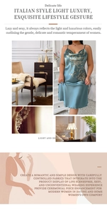 Détail d'une chemise de nuit en satin de soie sarcelle à fleurs avec col en V élégant