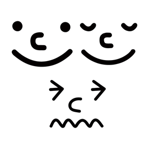 Funny minimalist smiley face toilet stickers with three cute expressions in black PVC material
