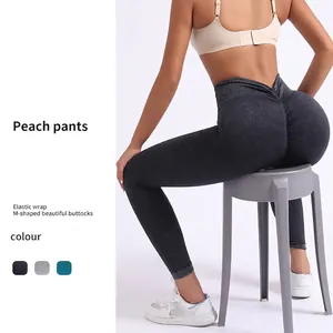 Pantaloni da Yoga Senza Cuciture con Sollevamento Glutei per Donna Leggings Fitness in Nylon Vita Alta Sport Corsa