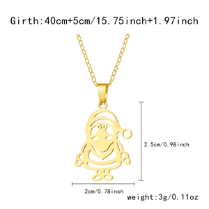Detailed view of golden penguin Santa Claus pendant with size and weight specifications