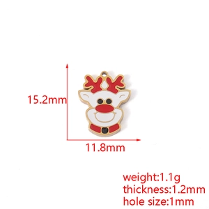 Detailed dimensions of the 18K gold plated reindeer pendant with enamel finish