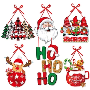 Christmas Door Hanging Decoration Paper Cardboard Pendants For Party Home Holiday Wall Porch Sign Ornaments