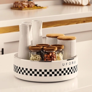 Rotating Spice Rack Lazy Susan PET Plastic Spinning Organizer For Kitchen Countertop Cabinet Pantry Storage Tray