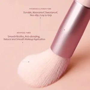 High-quality makeup brush with thickened aluminum tube and soft fiber bristles