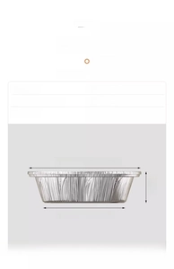 Detailed size chart for disposable aluminum foil pans showing heights and diameters