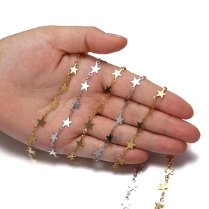 Handcrafted 9mm stainless steel star link chain in gold and silver for jewelry making
