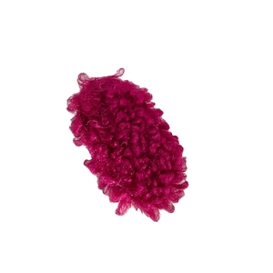 Candy-colored purple plush lamb wool hair clip with a cozy fuzzy texture for women