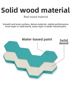 Detailed cross-section view of natural wood hexagonal puzzle with smooth water-based finish