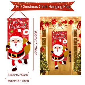 Bannière de porte Père Noël verticale avec texte de vœux et dimensions précises