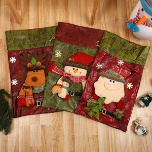 Grandi Sacchetti Regalo Di Natale Babbo Natale Pupazzo Di Neve Renna Coulisse Peluche Tessuto Non Tessuto Festa