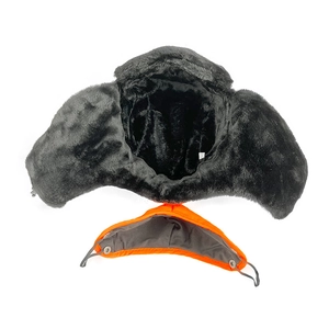 Winter thermal trapper hat with reflective strip and orange mask for windproof cycling