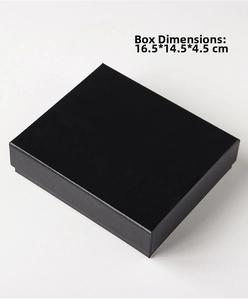 Detail of black rectangular textured gift box for crystal sets with size 16.5x14.5x4.5cm