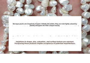 Macro shot of natural baroque freshwater pearls showing unique irregular textures