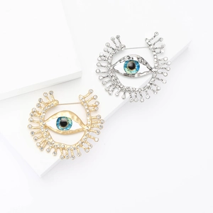 Broche Œil du Diable en Alliage de Mode avec Strass pour Femmes Épingle Forme d'Œil Élégante Accessoires de Vêtement Bijoux de Fête Mariage